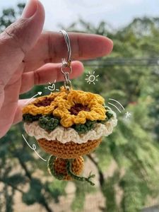 Crocheted Sunflower Keychain