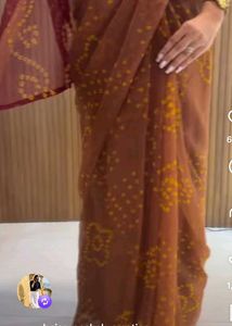 Elegant 2d Bandhani Print Saree
