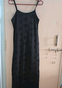 Black floral slip dress