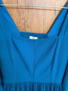 Blue Ruffled Midi Dress