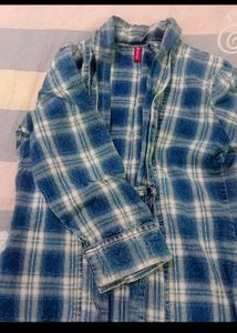 Blue Plaid Button-Up Shirt