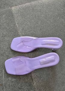 Stylish Lavender Clear Block Heels