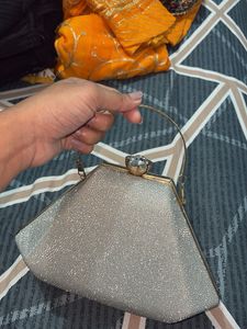 Sparkling Silver Evening Clutch
