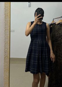 Chic Plaid Korean Sleeveless Tweed Dress
