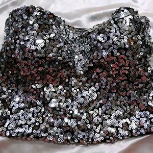 MARC LOUIS Silver Crop Top faippis