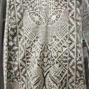 three piece fully embroidered suit set