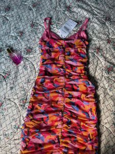 imported 🇷🇺Pink Ruched Mini Dress 🌸