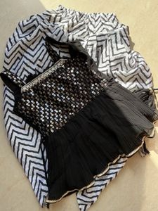 Elegant Sequined Black Kurta Set