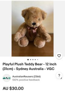 Playful Plush Teddy Bear - 12 Inch (31cm) - Sydney