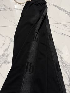 Men's Black Track Pants with side fade pattern