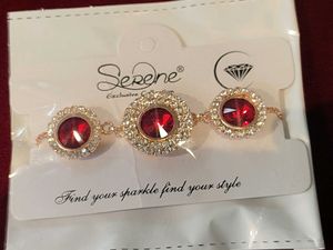Elegant Red & Gold Bracelet