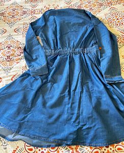 Denim Shirt Dress with Pockets