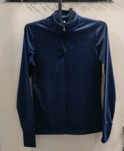 Navy Blue Turtleneck Long Sleeve Top(Gymwear)