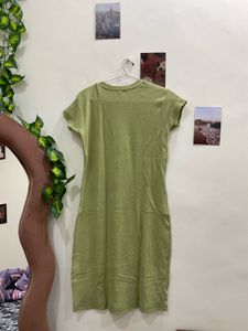 Casual Green T-Shirt Dress