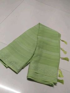 Elegant Green Striped Saree
