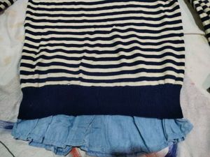 Striped Knit Sweater Korean Heavy Winter