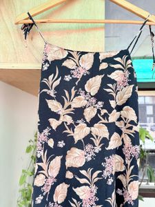 Navy Floral Print Mini Dress
