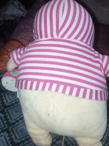 Cute Plush Toy with Striped Hoodie