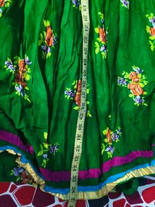 Green Floral Print Fabric