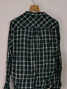 Green Plaid Button-Up Shirt