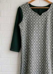 Stylish Grey Printed Kurta