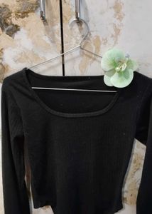 Corset Black Long Sleeve Top