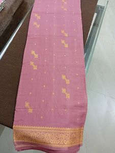 Very Soft Saree Golden Thread Work Border & Pallu