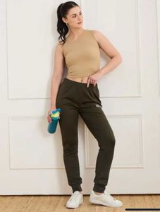 Olive Typographic placement print Joggers
