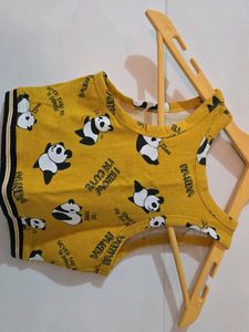 Cute Panda Print Crop Top