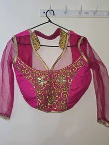 Wedding Lehenga Choli Pink N White Sider