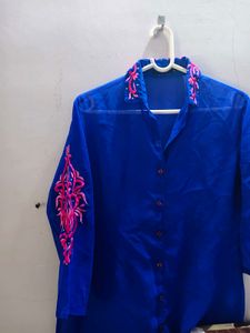 Vibrant Blue Embroidered shirt