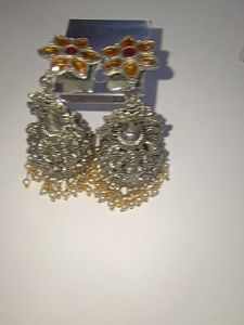 Exquisite Oxidized Jhumka Earrings with Pearls