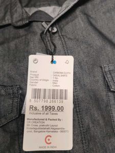 CARBONN CLOTH Men's Dark Wash Denim Shirt