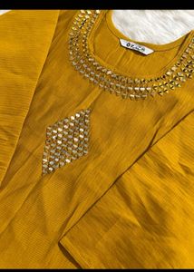 Yellow Embroidered Kurta Set with Dupatta