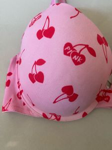 Pink Cherry Print Bra