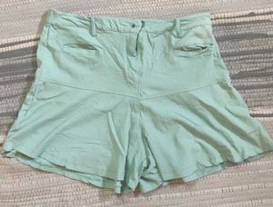 Mint Green High-Waisted Shorts