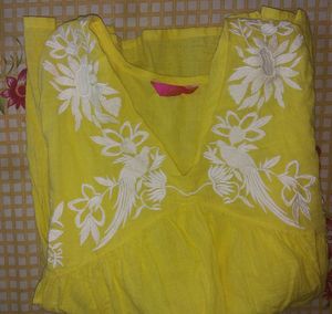 Vibrant Yellow Embroidered top