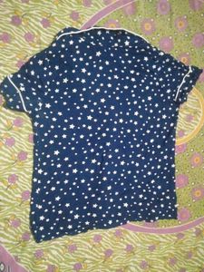 Cozy Star Print Pajama Top
