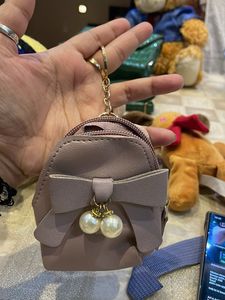 Cute Bow Pearl Keychain Bag Charm pouch