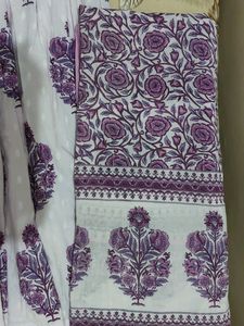 Beautiful Lavender Block Print Kurta Set