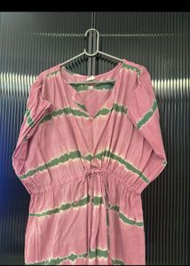Pink &amp; Green Tie-Dye Maxi Dress