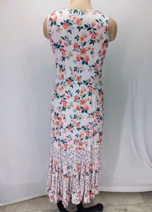 White Floral Midi Dress