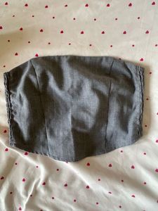 Chic Grey Striped Bandeau Top