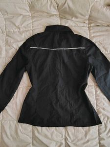 Elegant Black Ruffle Front Button-Up Shirt