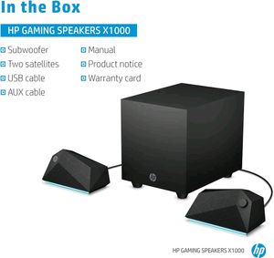 New HP X1000 30W 2.1 Channel Micro USB, Aux Subwoo