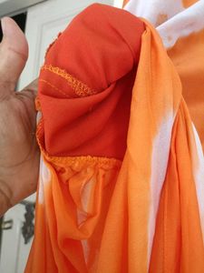 Vibrant Orange Tie-Dye Kurta