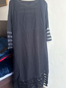 Elegant Black Kurta with Sheer Details