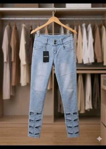 Light Blue Cut-Out Jeans