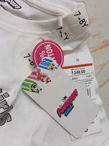 6-8 year Powerpuff Girls White Tee
