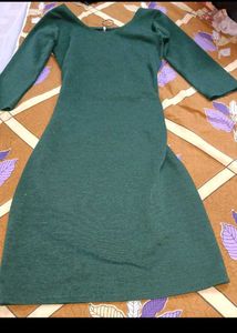 Elegant  Green A-Line Dress
